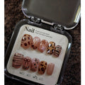 Square Pinkish Nude Feline Fierce with Stars - Press On Nails