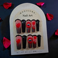 Red Black Valentine Lips Fang - Press On Nails