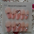 Medium Coffin Press-On Nails - Pink Ombre Heart