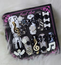 Black White Music Note Piano Bow Nails