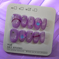 Shimmery Purple Hard Candy Raindrops - Press On Nails