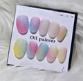 Pastel Rainbow Ombre Oil Painter Shimmer Nails