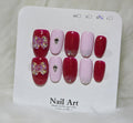 Burgundy Butterfly Glam Press-On Nail Set