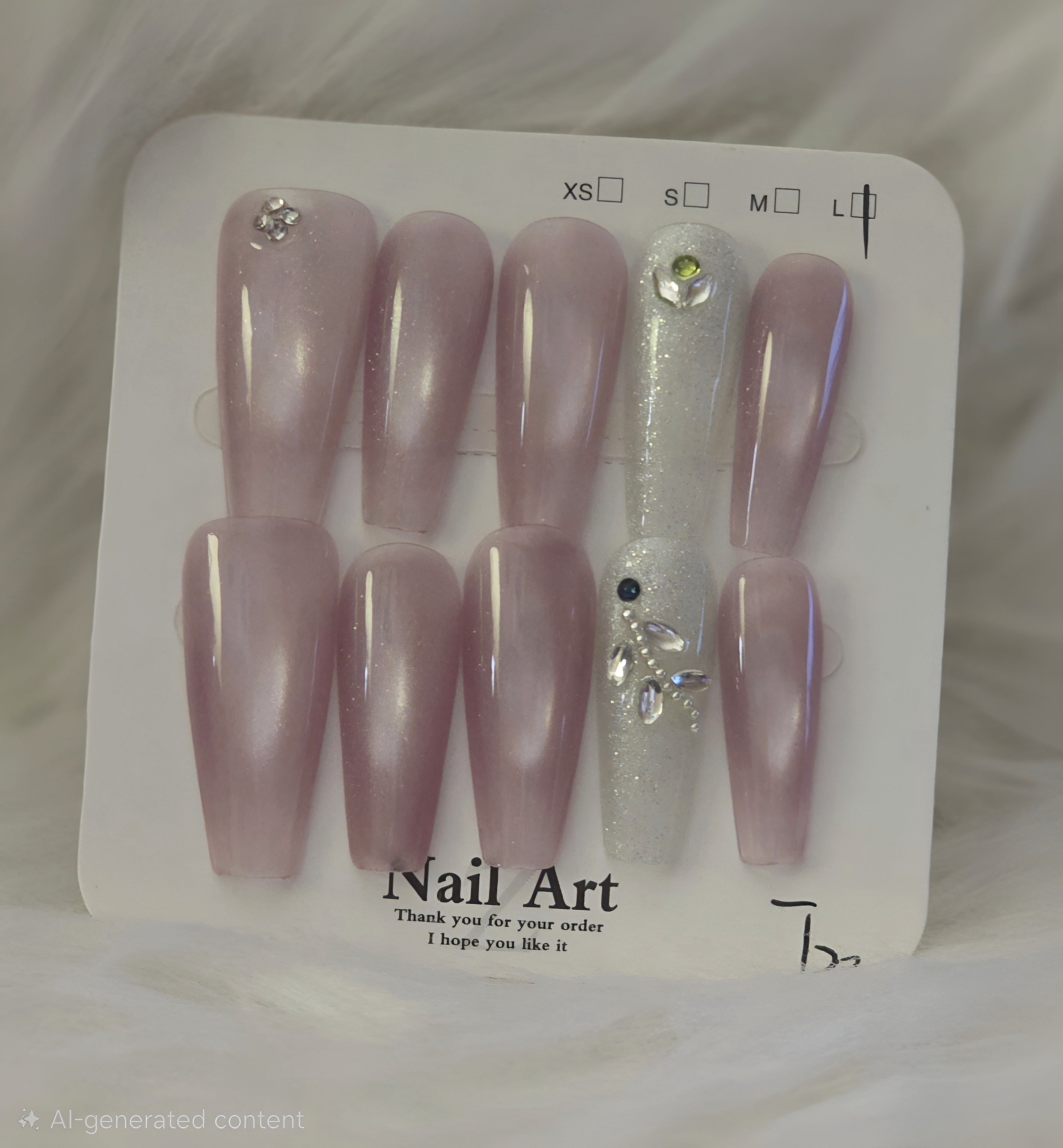 Lavender Aurora Charm Press-On Nail Set