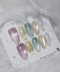 Pastel Shimmer Nail Set - Dreamy Aura