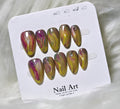 Autumn Flame Marble Press-On Nail Set