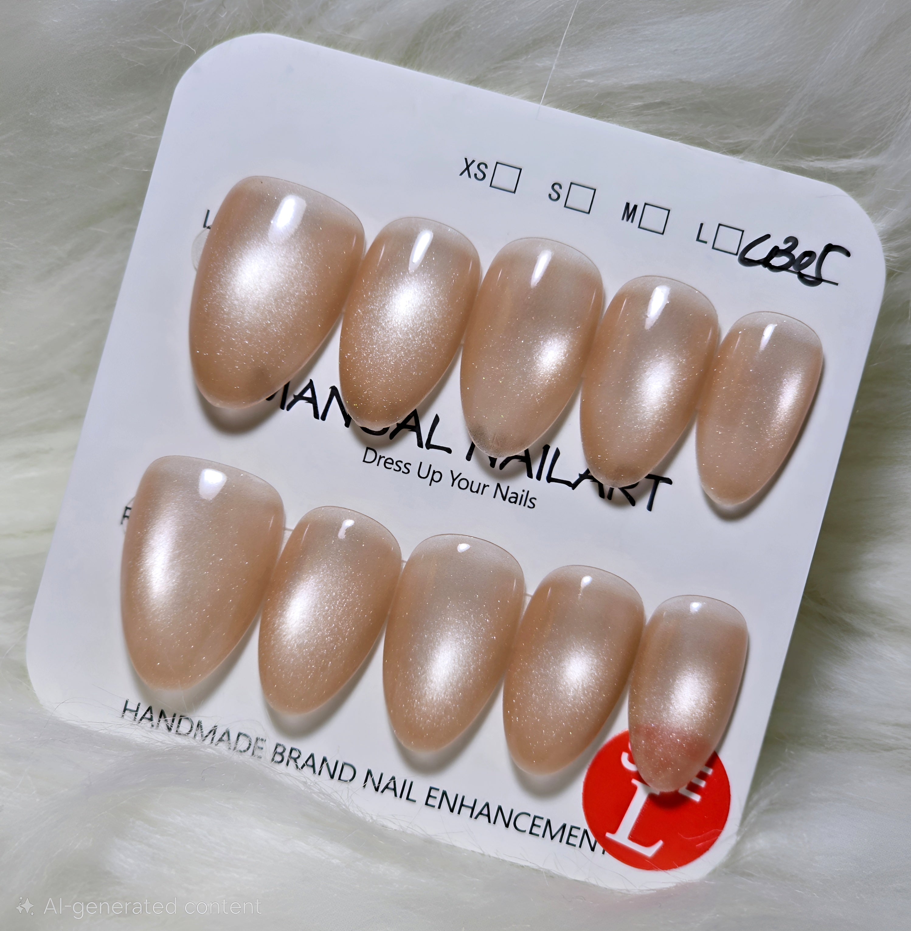 Champagne Shimmer Press-On Nail Set