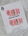 Pink Holographic Crystal Flower Nail Set - Crystal Garden