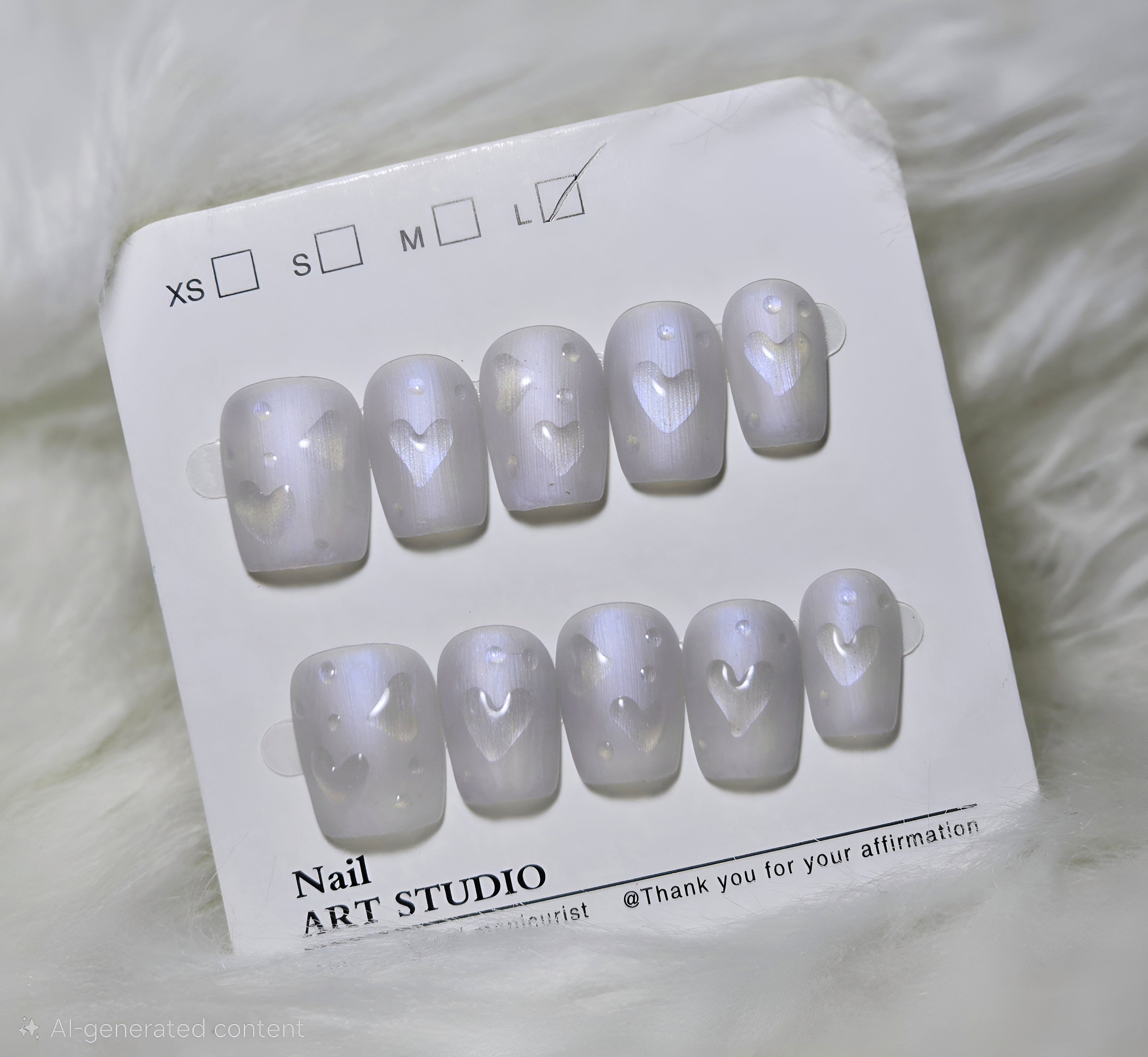 Lavender Heart Press-On Nail Set