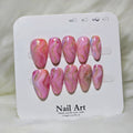 Pink Marble Gold Foil Press-On Nail Set
