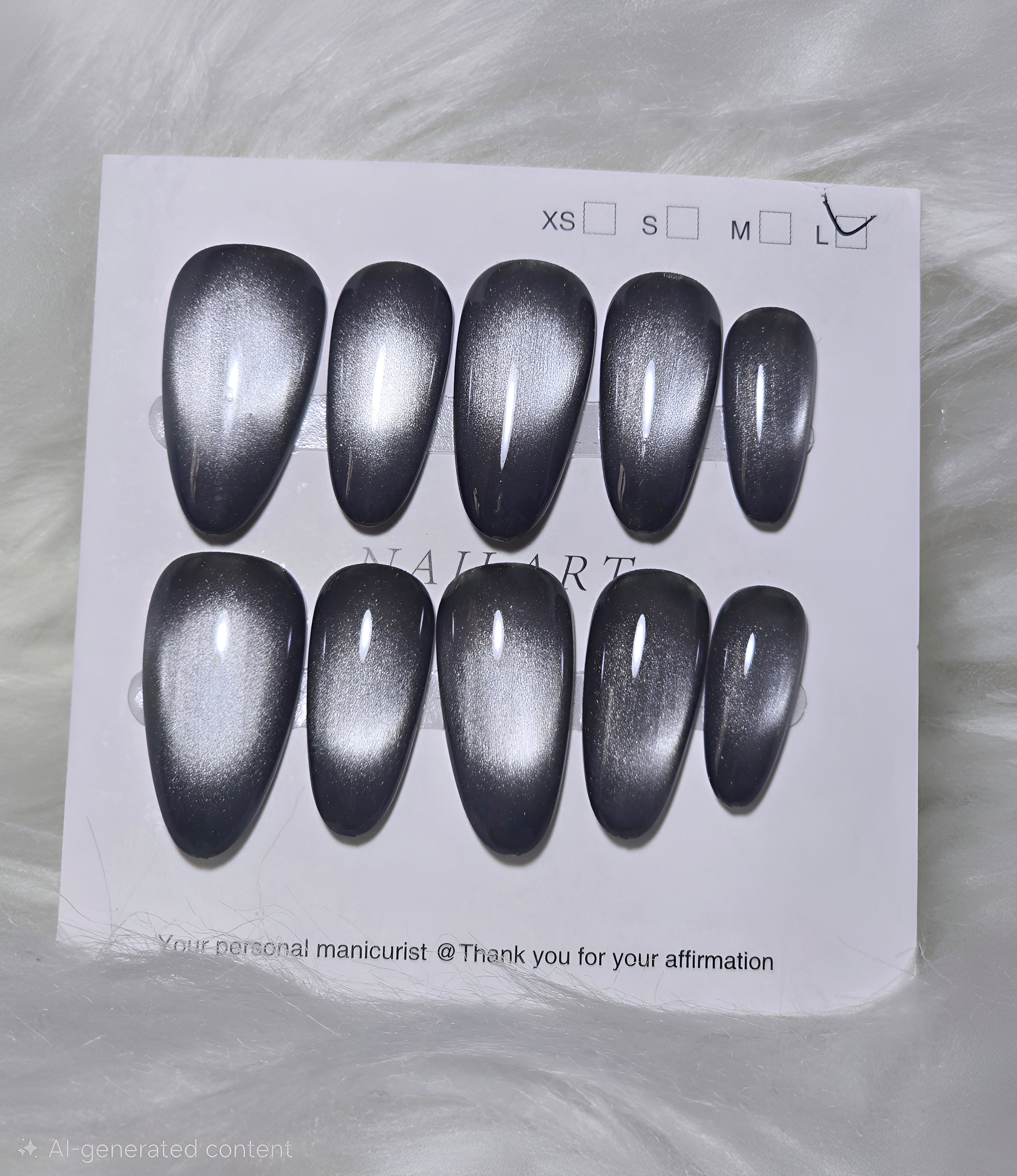 Black Cat Eye Press-On Nail Set