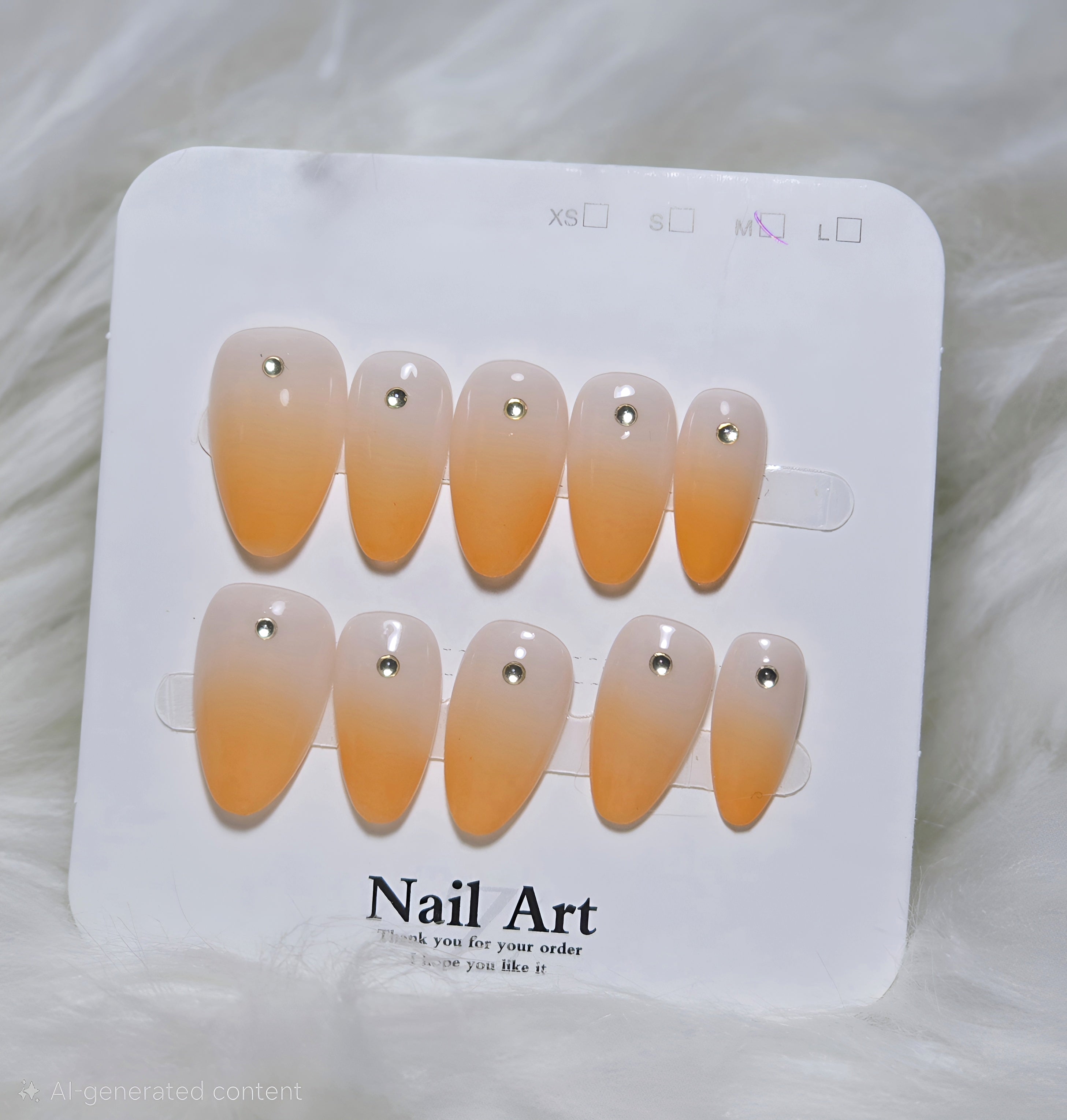 Nude Orange Ombre Press-On Nail Set