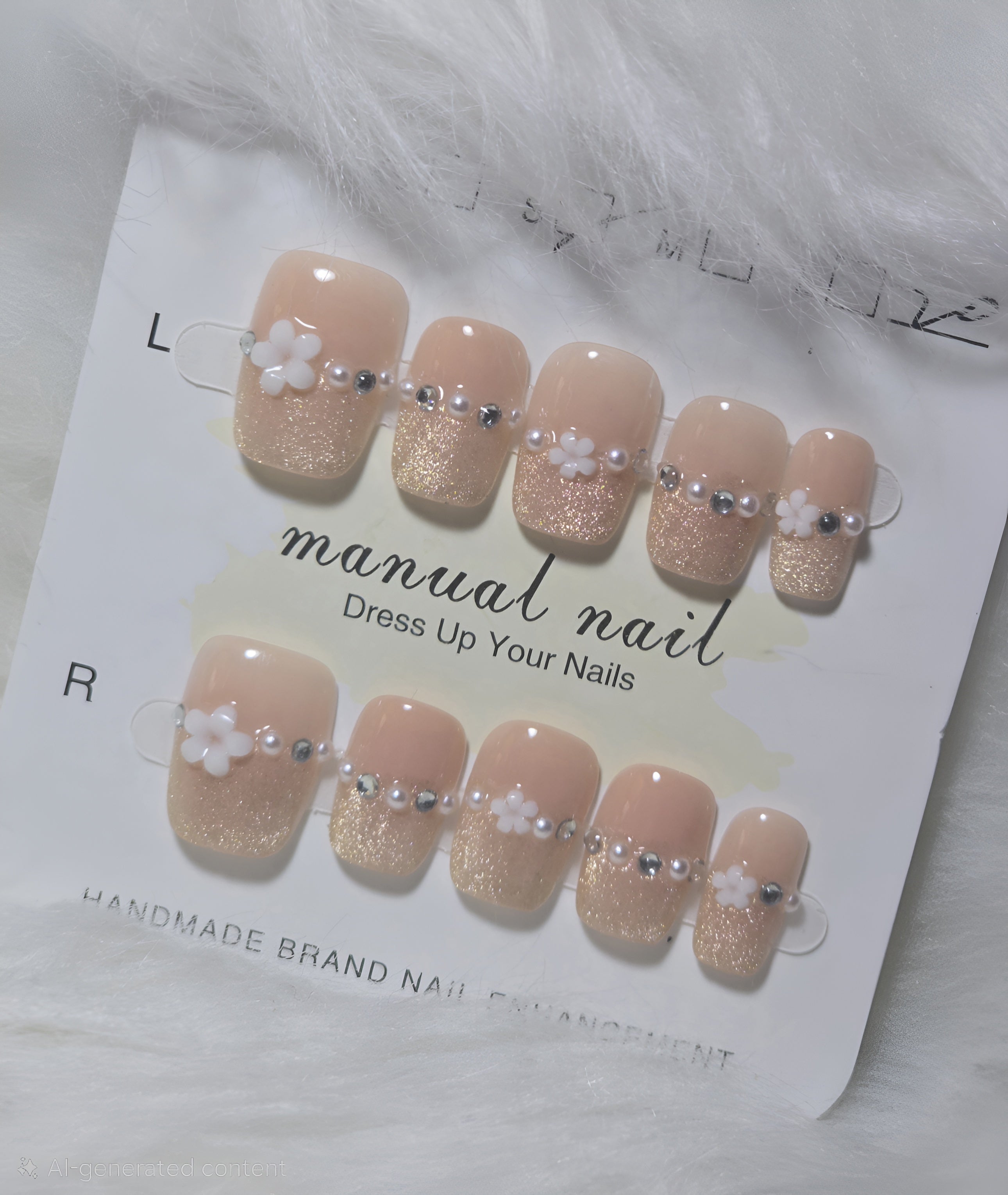 Pearl Elegance Nail Set - Timeless Grace