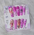 Pink Barbie Character Logo Nail Set - Barbie Glam