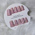 Pink Shimmer Holographic Crystal Duck Nails - Sparkle Queen