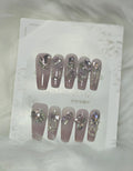 Mauve Crystal Luxe Press-On Nail Set