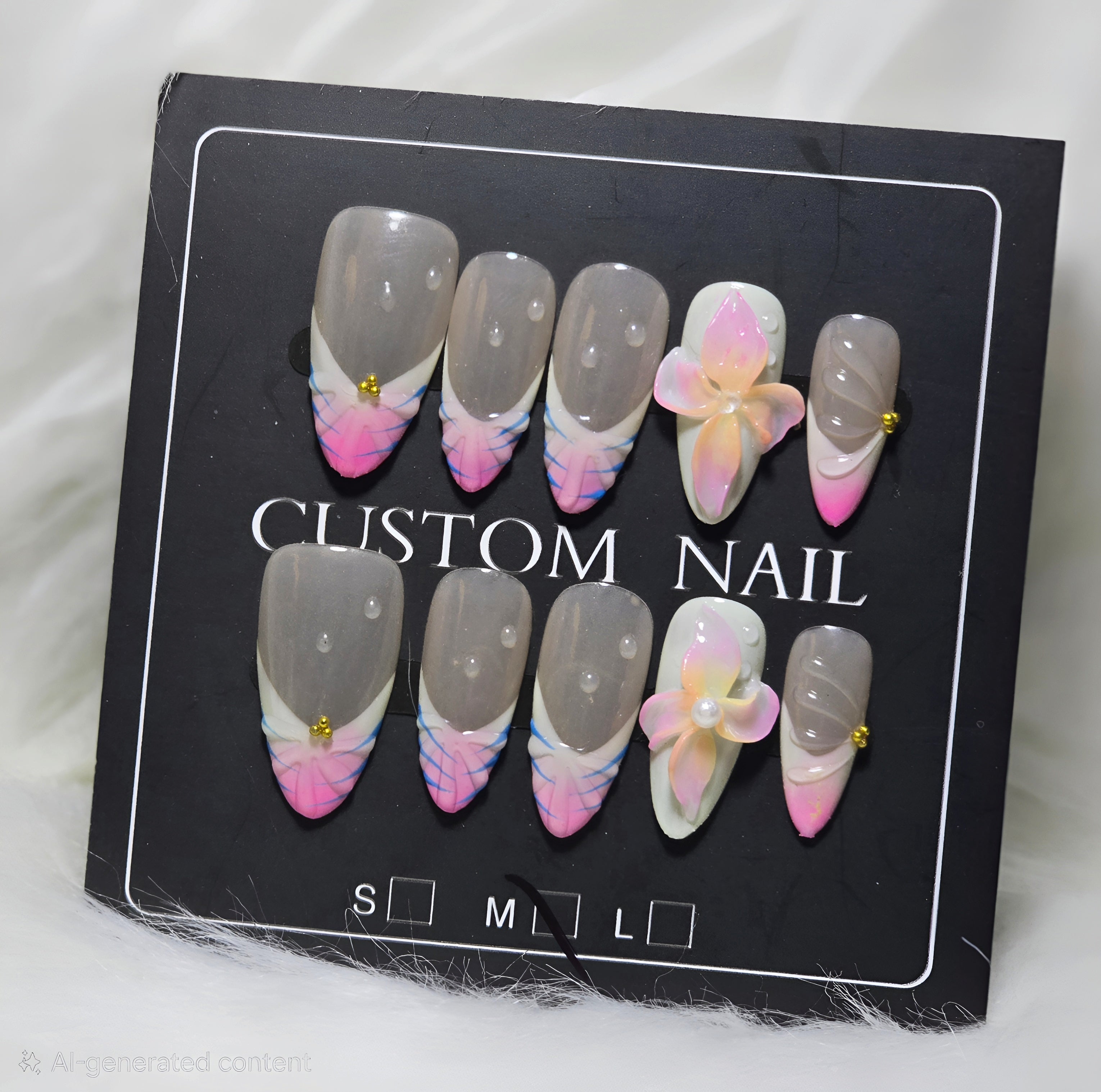 Pastel Butterfly French Press-On Nail Set