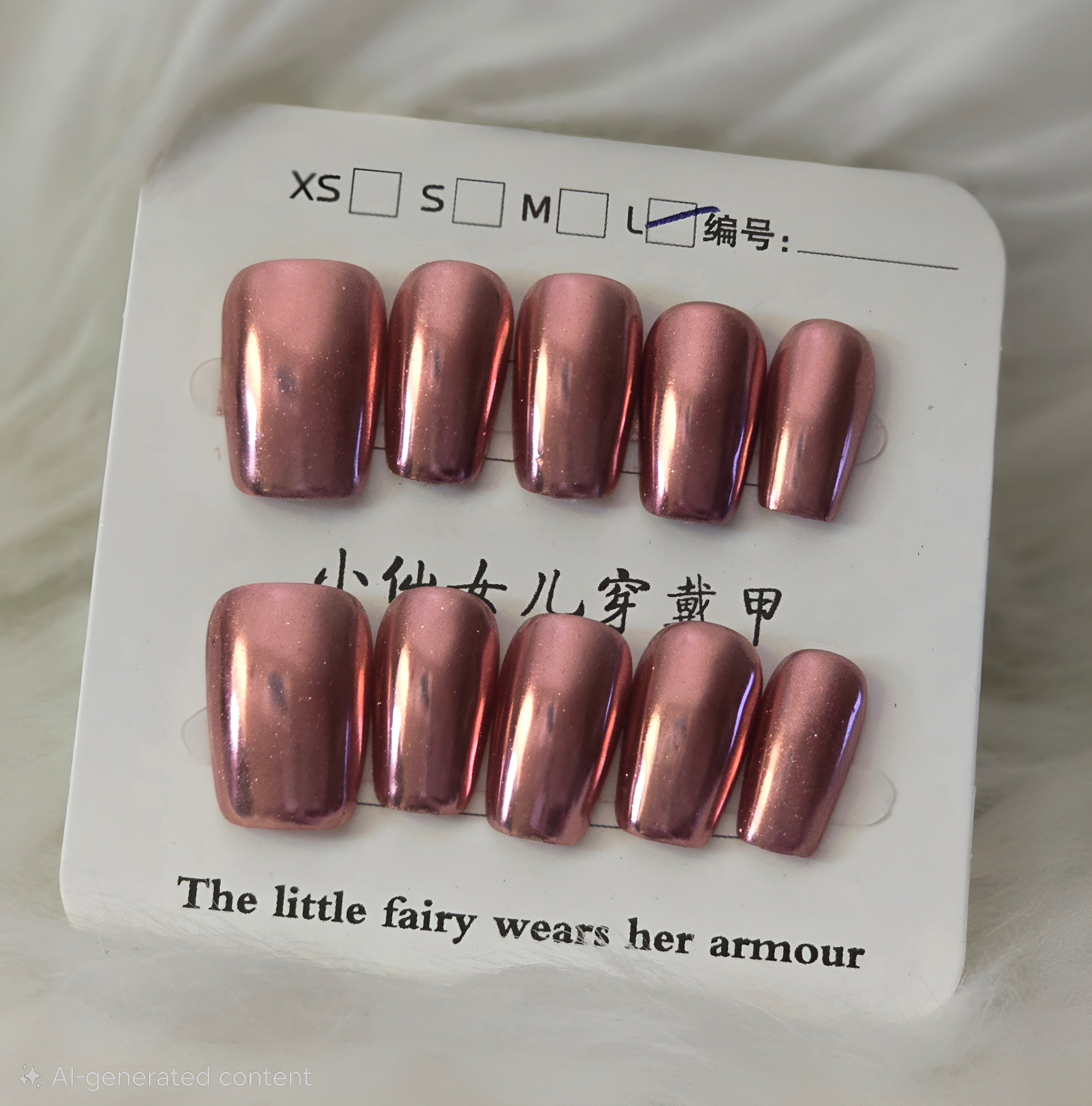 Rose Gold Chrome Press-On Nail Set
