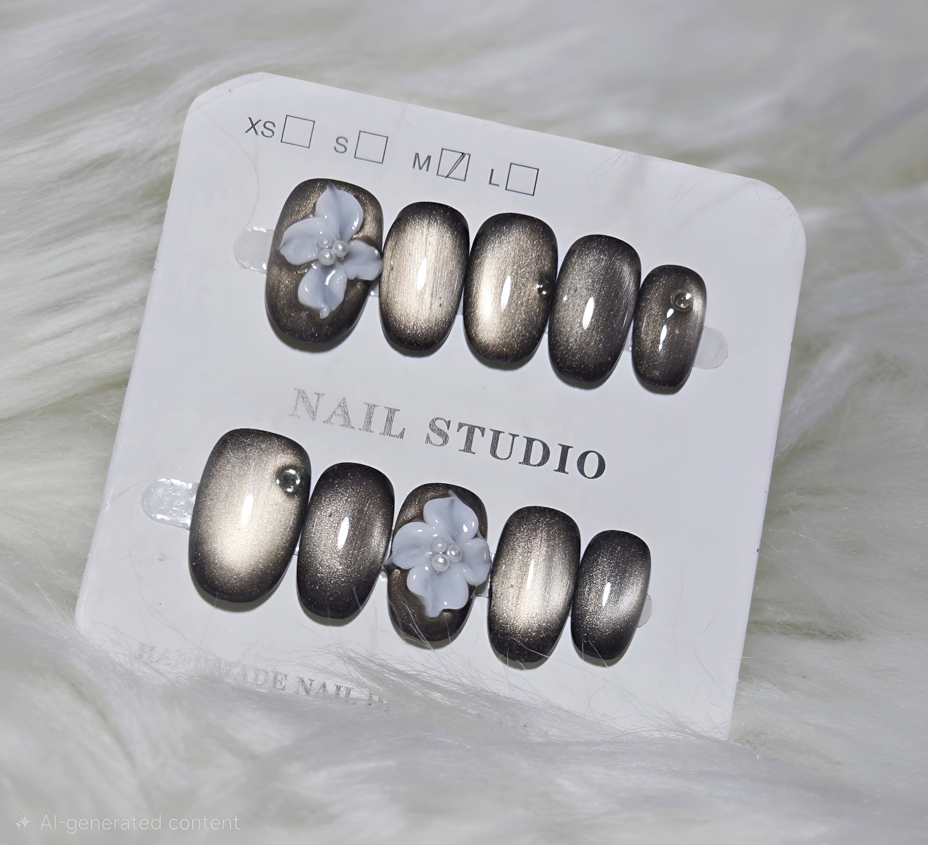 Silver Magnolia Nails