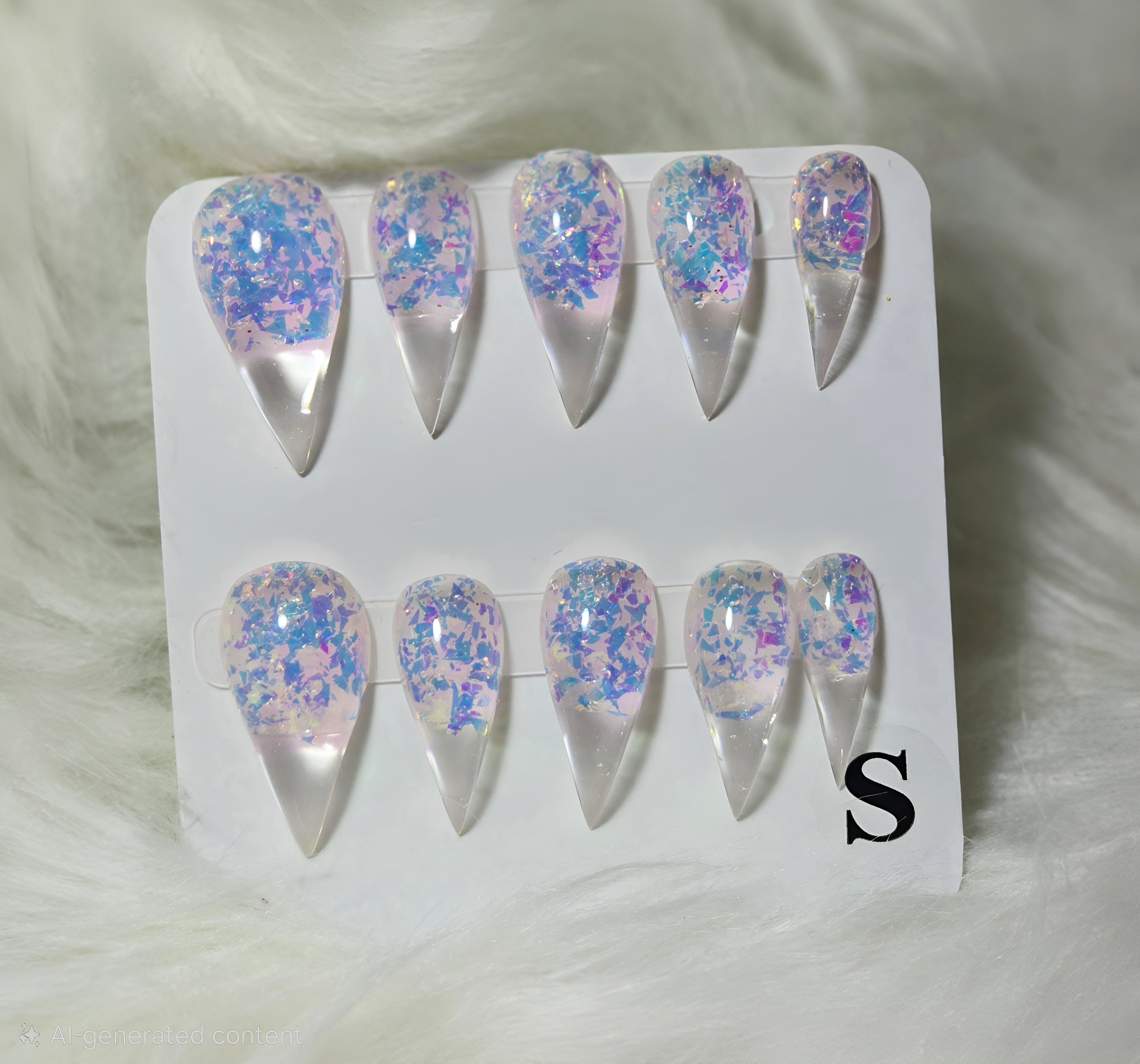 Holographic Glitter Claw Nail Set - Unicorn Claws