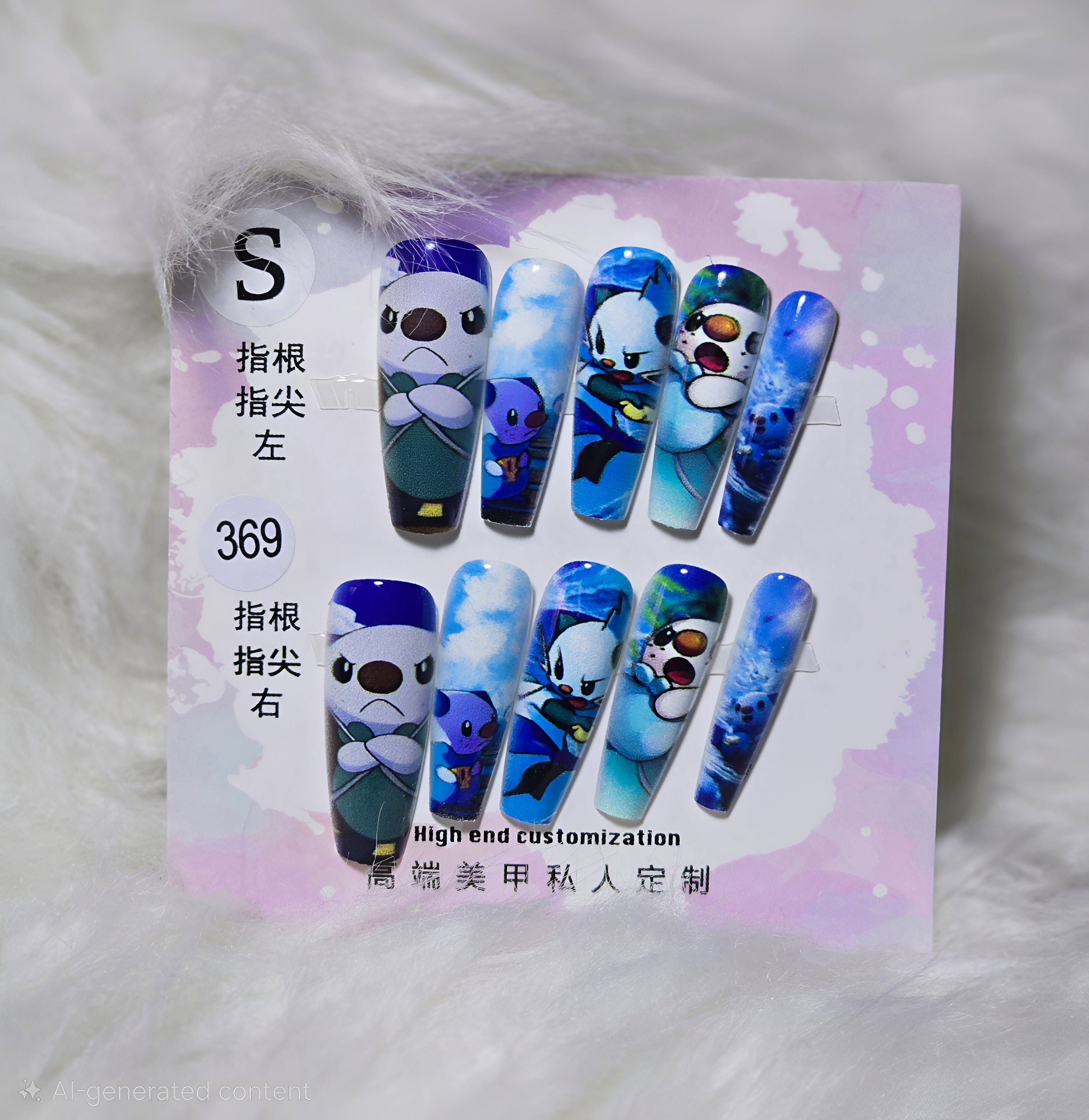 Blue Character Nail Set - Cosmic Cutie