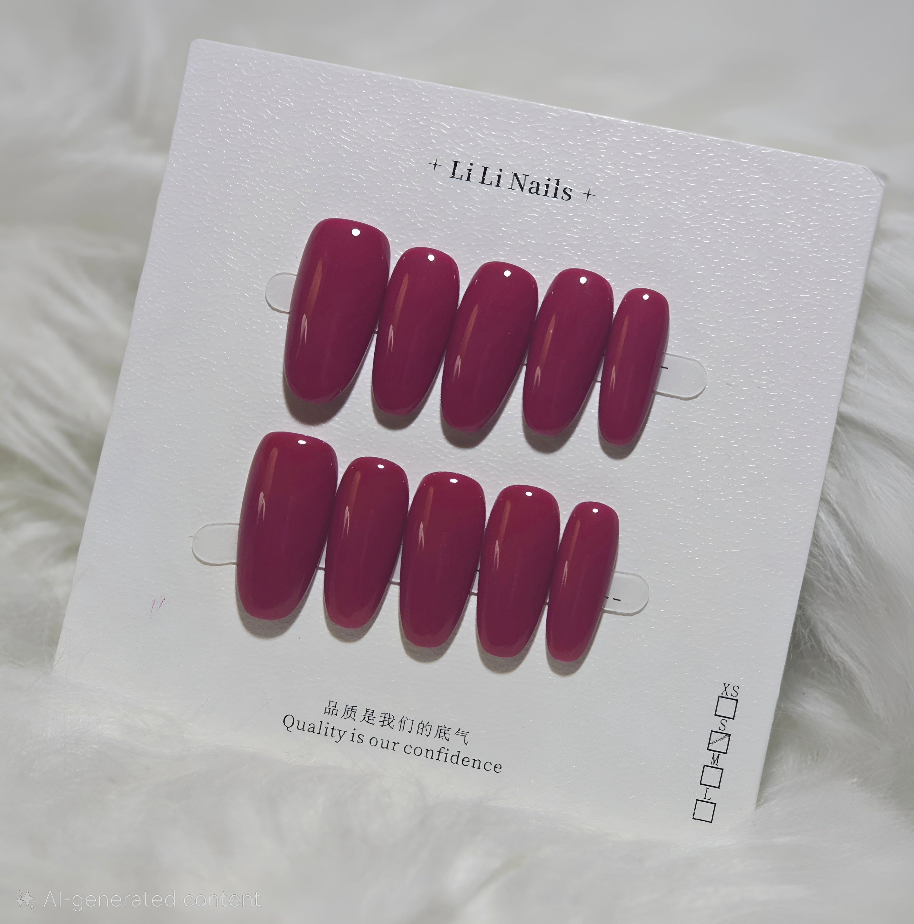 Burgundy Wine Red Glossy Nails