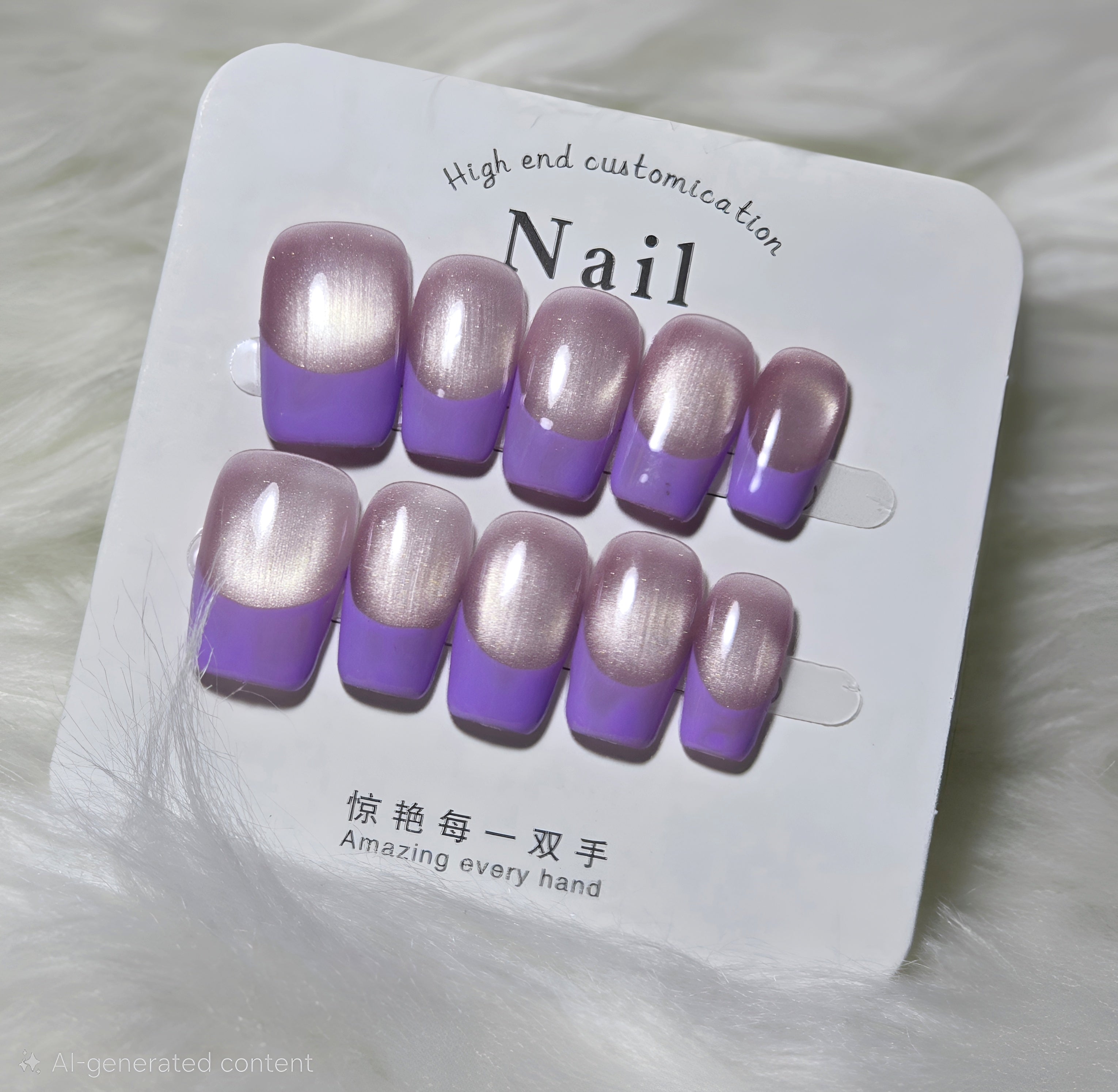 Purple Chrome Ombré Nails