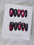 Burgundy Cat Eye Star Press-On Nail Set
