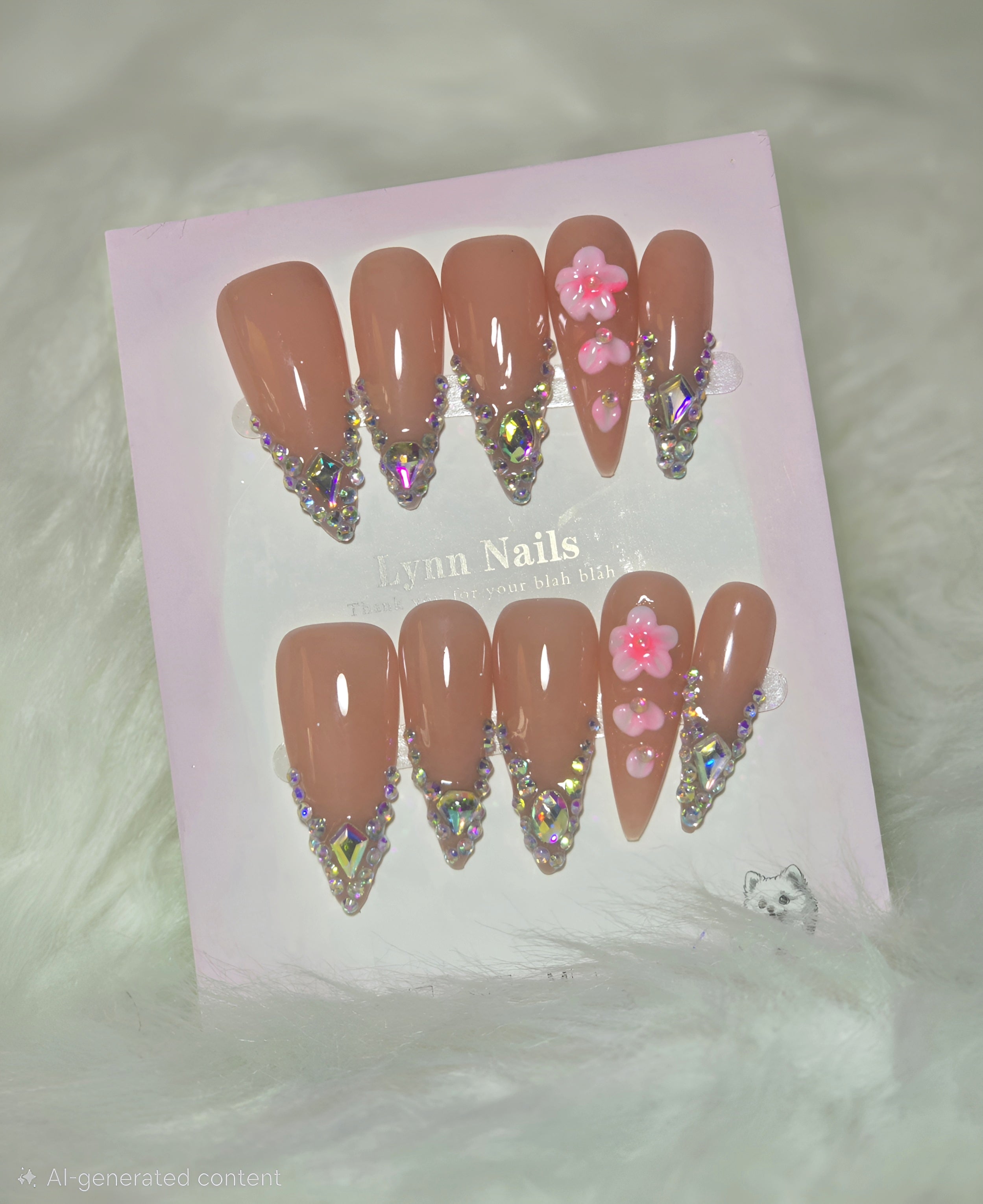 Crystal Blossom Press-On Nail Set