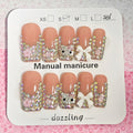 Nude Bejeweled Hello Kitty Small Coffin Nails - Press-on Nails