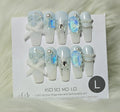 Ice Blue Crystal Press-On Nail Set