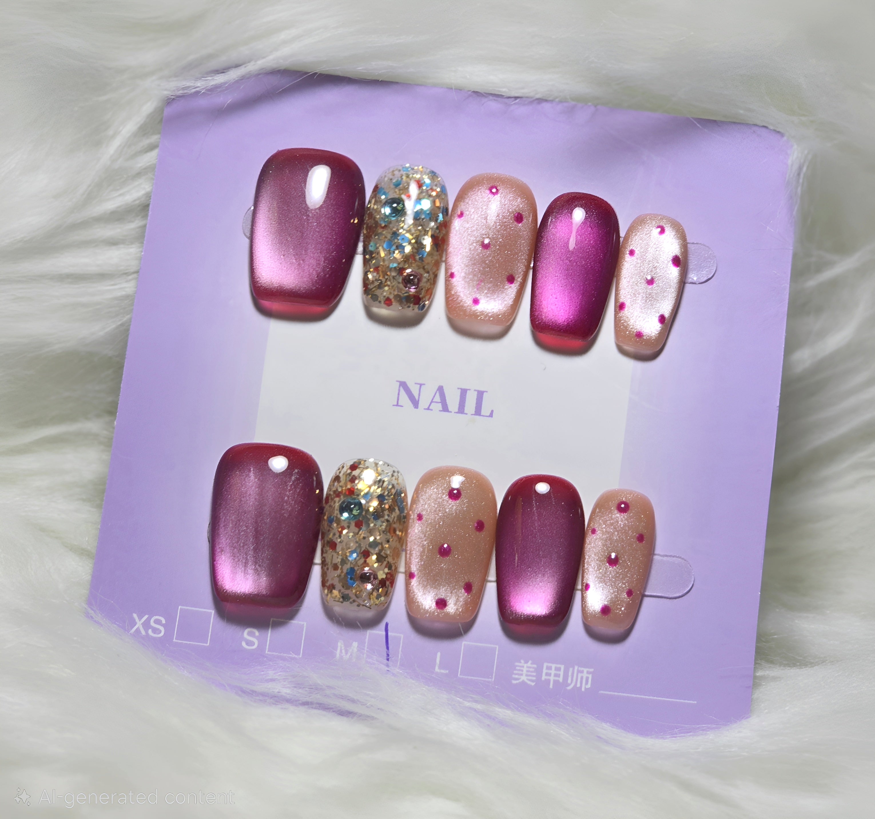 Burgundy Jewel Nails
