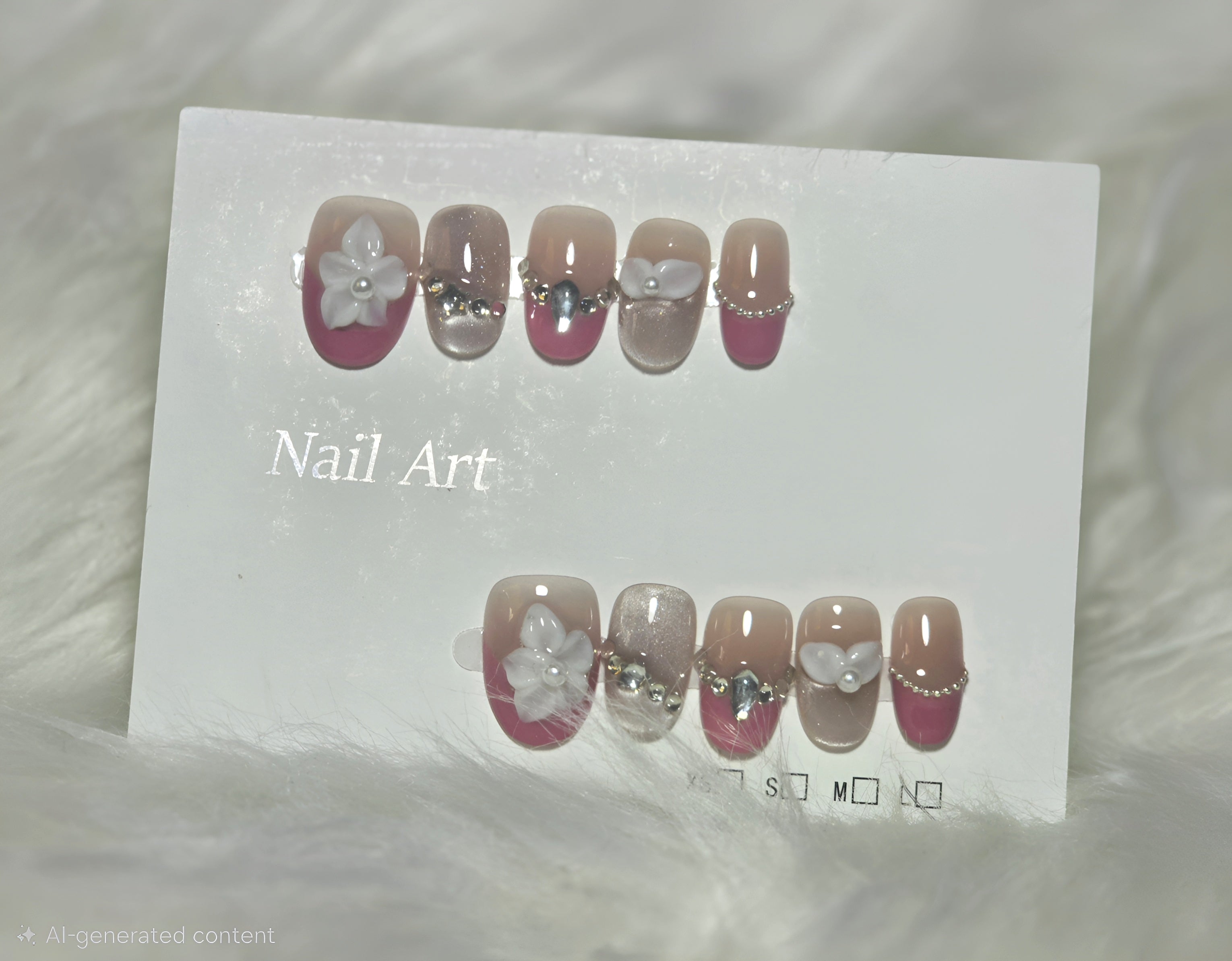 Burgundy Bloom Press-On Nail Set