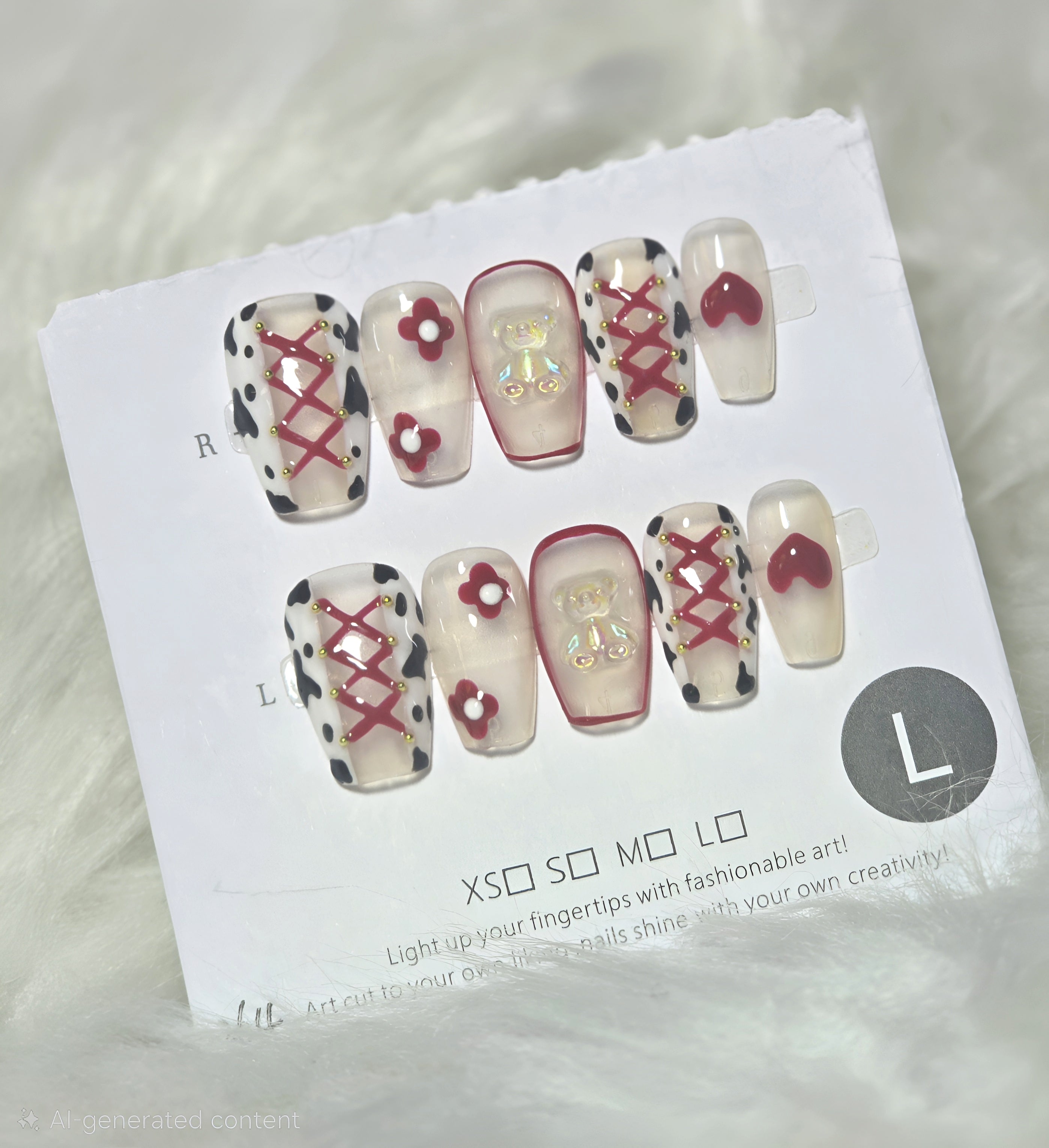 Cow Print Corset Press-On Nail Set
