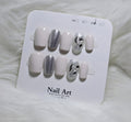 Silver Glam Nails