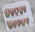 Mauve Tulip Crystal Garden Nails - Medium