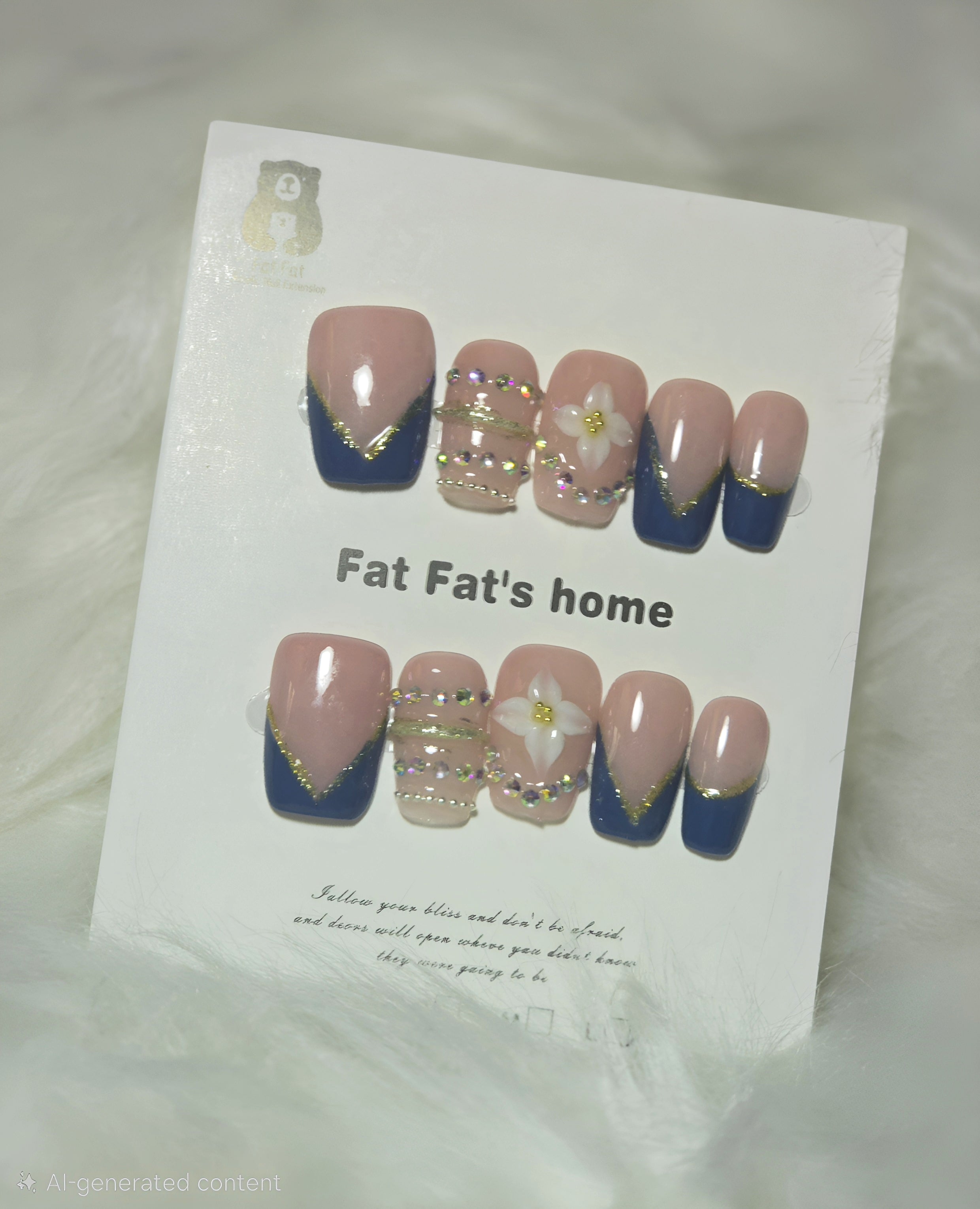 Navy Luxe Press-On Nail Set