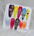 Rainbow Floral Mix Nails - Medium
