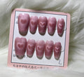 Pink Shimmer Heart Press-On Nail Set