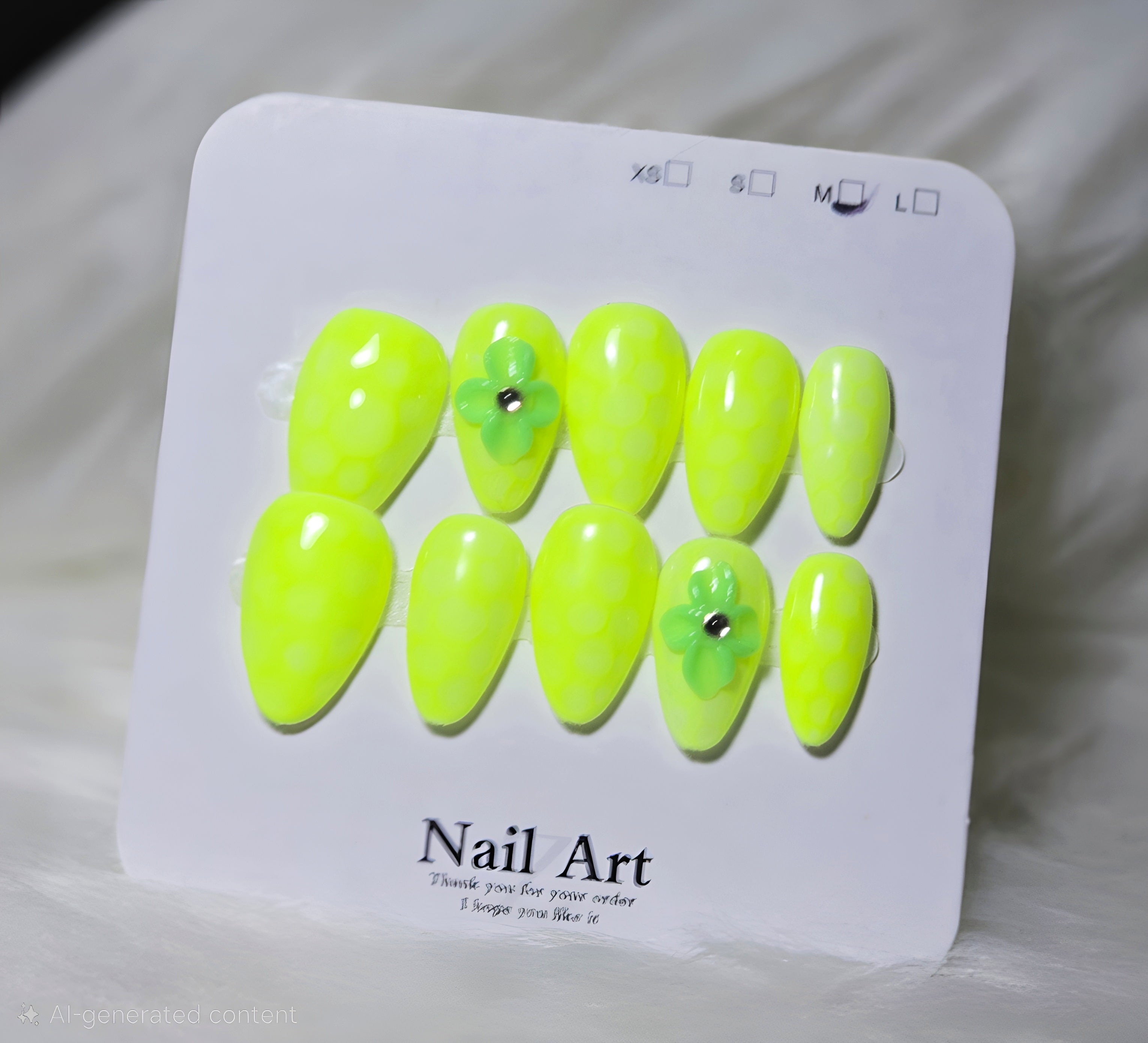 Neon Yellow Glow Press-On Nail Set