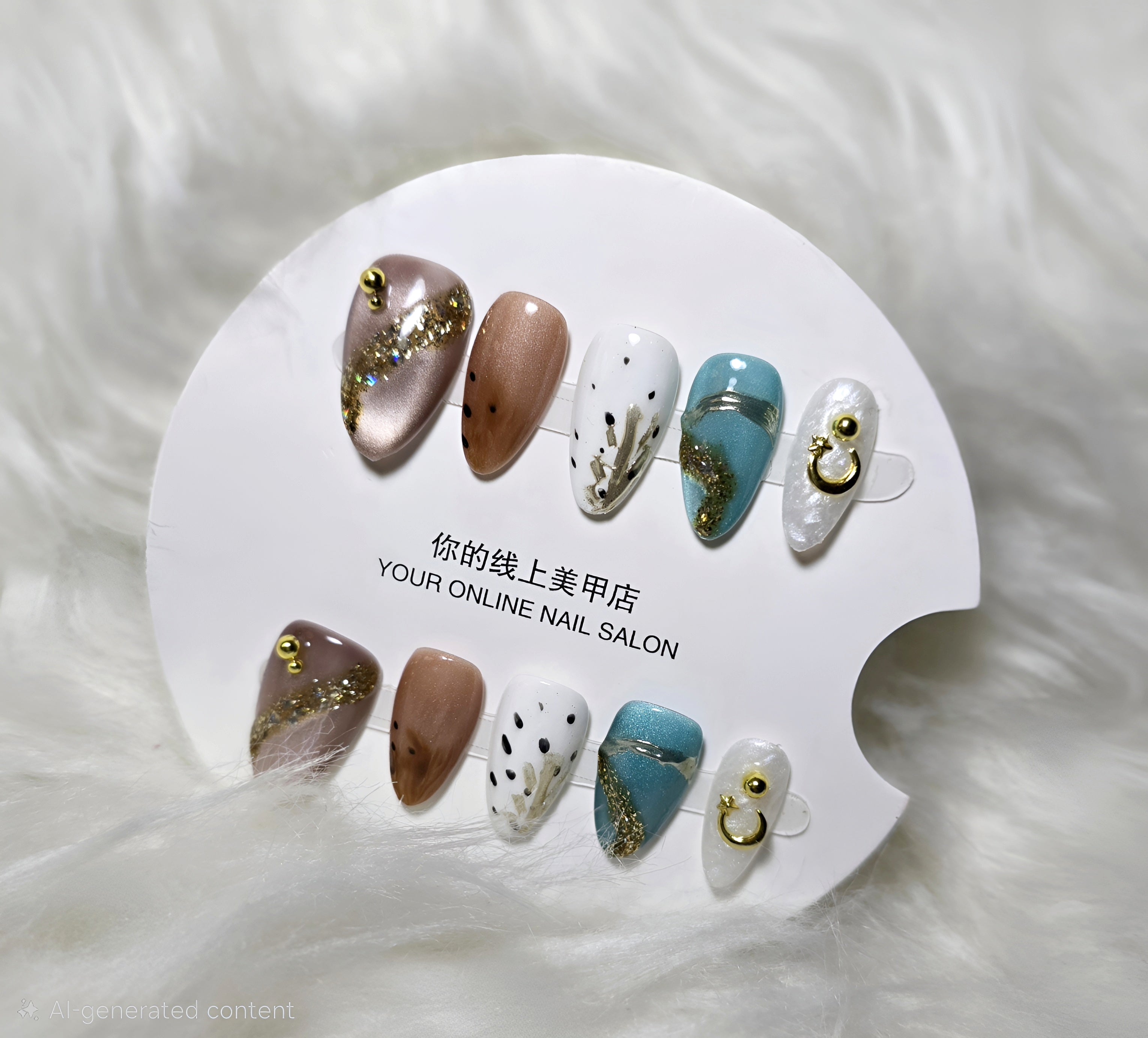 Artistic Mix Nail Set - Eclectic Elegance