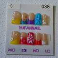 Small Duck Press-On Nails - Rainbow Ombre Floral
