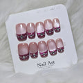Pink Burgundy French Press-On Nail Set