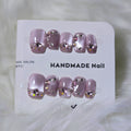 Purple Jelly Silver Chain Crystal Nail Set - Lavender Luxe
