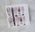 Nude Designer Logo Nail Set - Luxury Chic