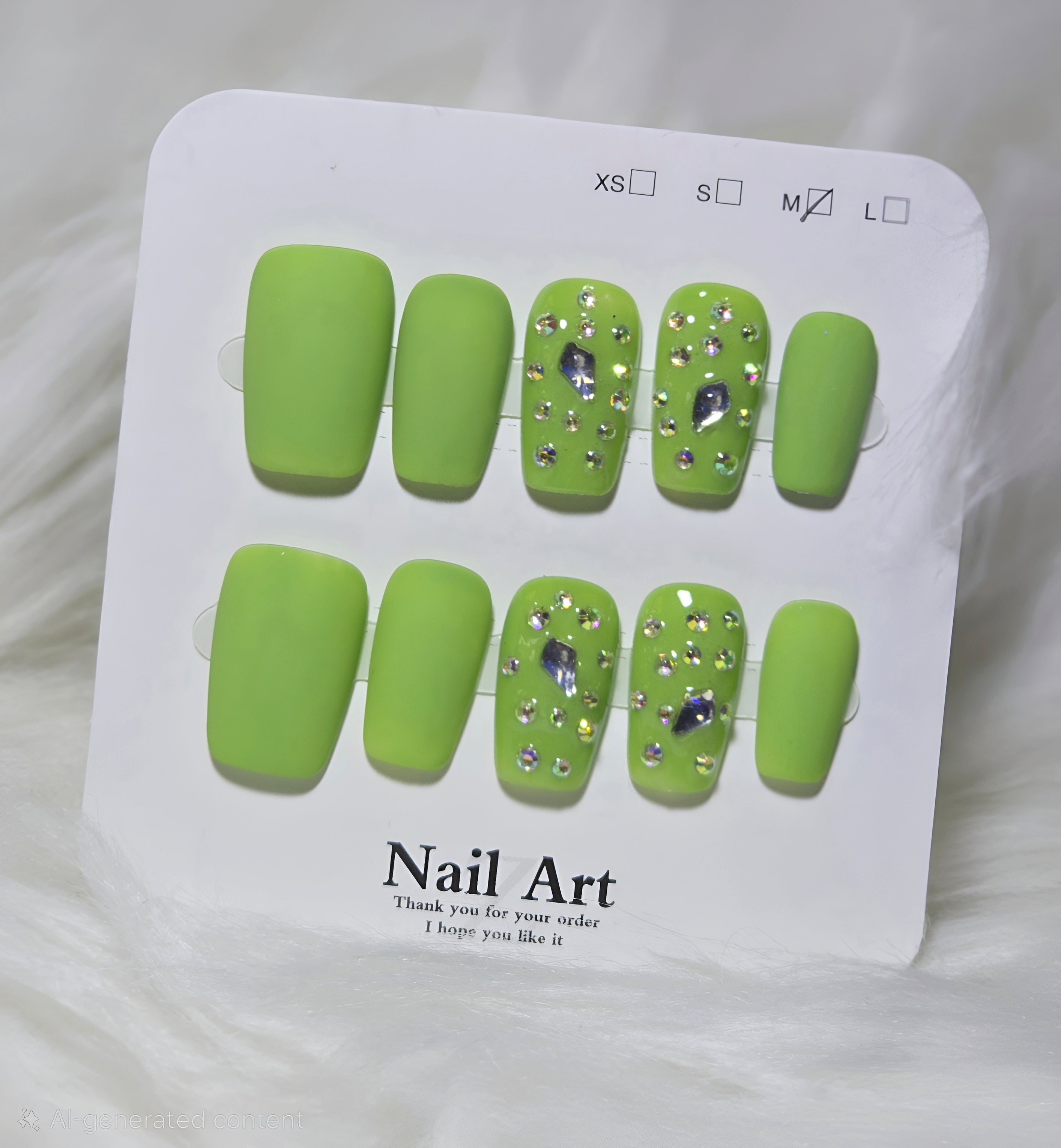 Lime Jewel Nails