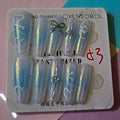 Blue Chrome Coffin Nails with Silver Bow - Press On Nails