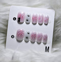 Pink Kitty Fireworks Nails