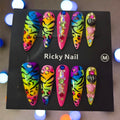 Ricky Brand Neon Rainbow Animal Print Stiletto - Press On Nails